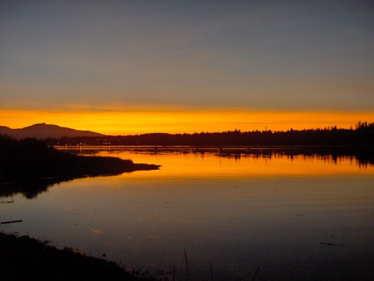 Sunset over the Comox Lagoon by Ray St. Denis